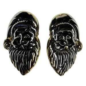 Vtg Women’s Clip On Santa Christmas Earrings Comfort Ear Pads 1.375 Inches Long